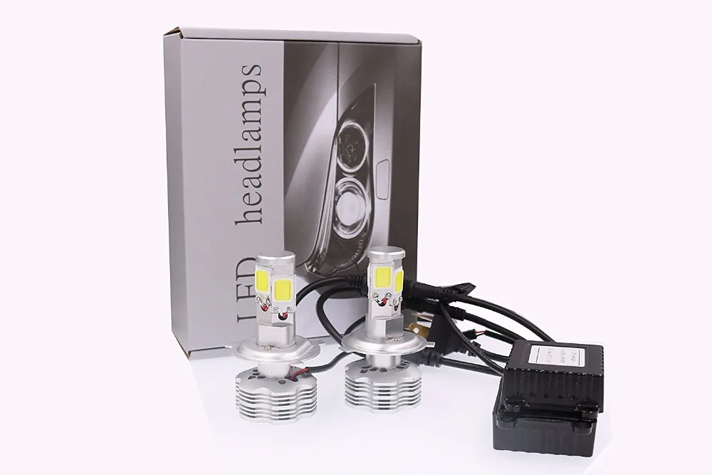 

2Pcs Auto Car P43T H4/9003/HB2 Hi/Lo COB LED Headlight Kit 160W 12000lm 6000K White Bulb No Error Canbus For Auto Cars Vehicles