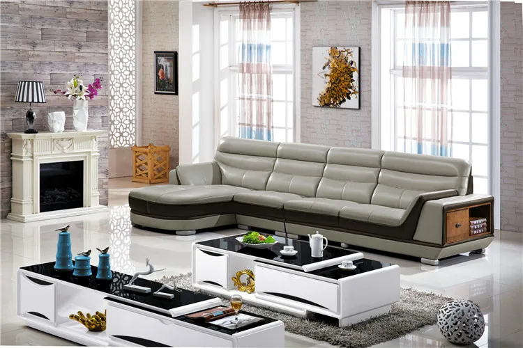 L форма кожаный диван стиль татами мебель секционный набор гостиной 1s + 2s шезлонг |