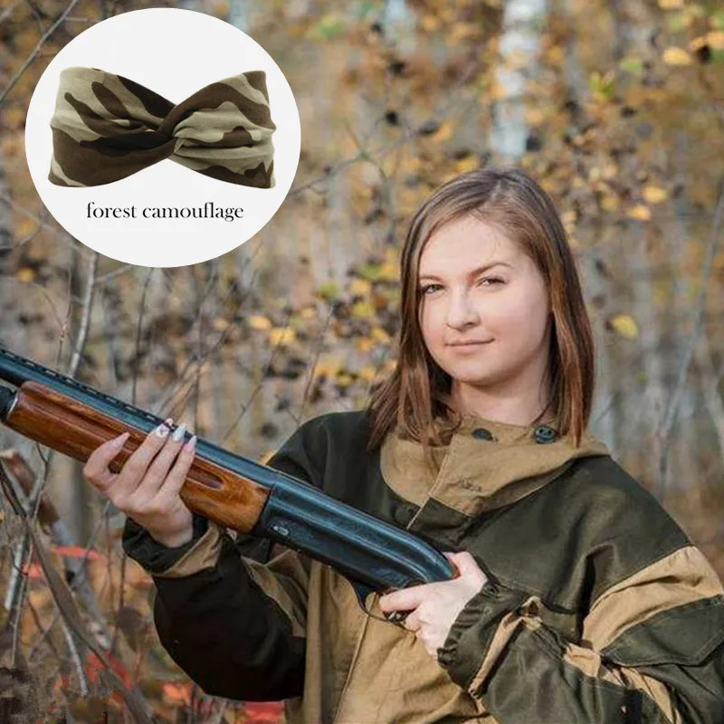 Камуфляжные повязки на голову с зеленым песком Женская наружная повязка для