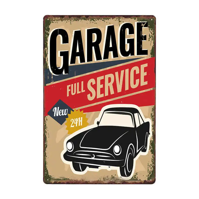 Полный сервис винтажные металлические знаки для гаража ретро постер Настенный