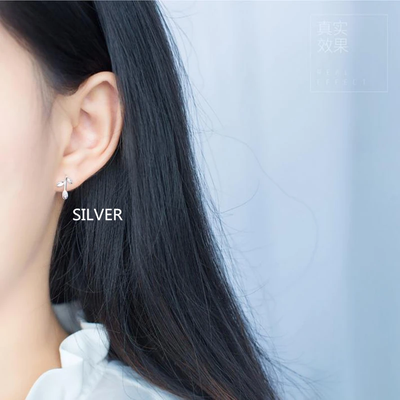 Серьги гвоздики в виде листьев TOYOOSKY новые стильные серьги из серебра 925 пробы