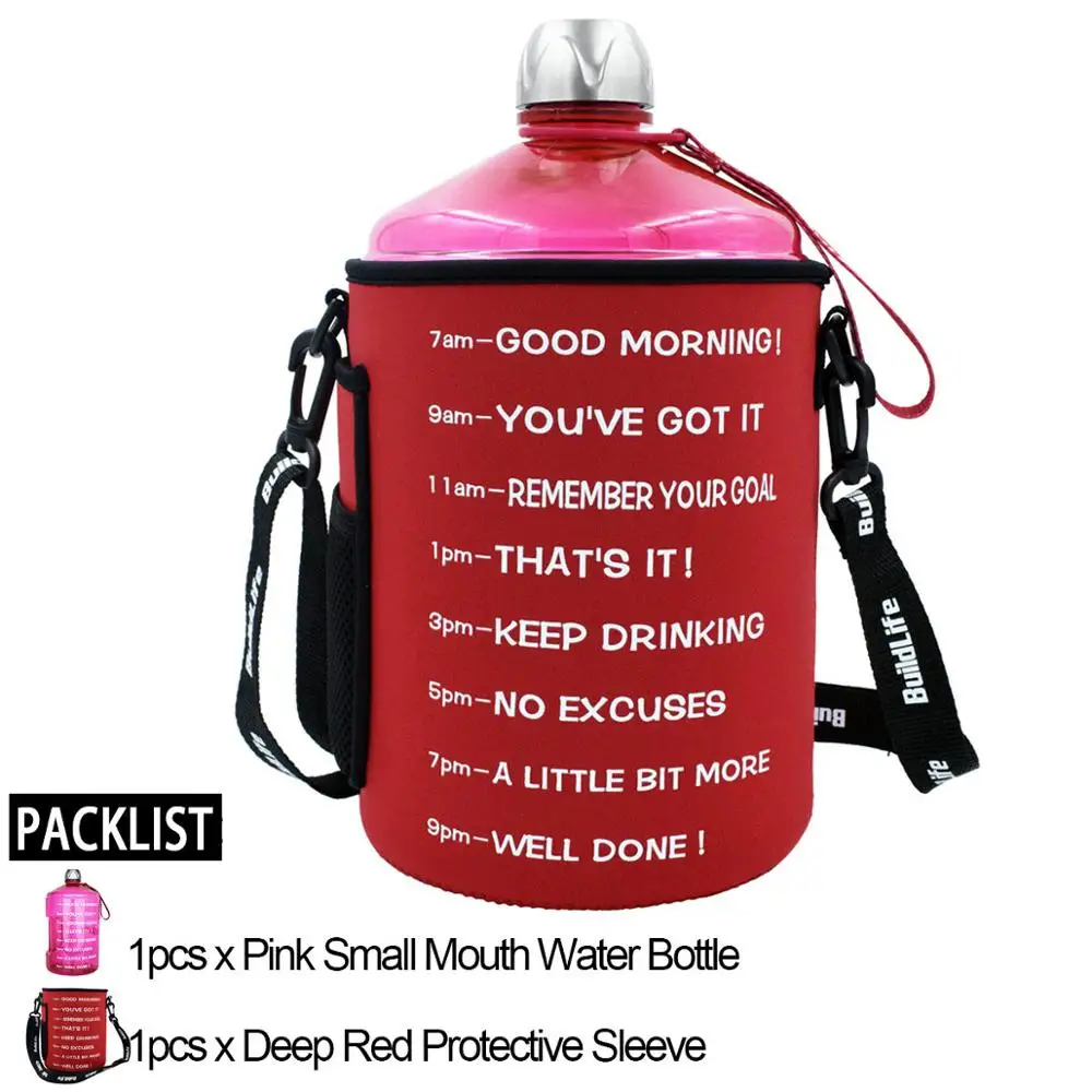 Small Mouth with Bag Quifit 2.2L 2.5L 3.78L сумка пакет рукав чехол Перевозчик с плечевым ремнем для галлонов спорта бутылки воды питьевой кувшин Тренажерный зал Спорт - Цвет: Small Mouth with Bag