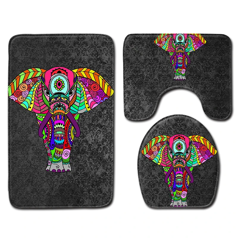 Скандинавский 3D слон коврик для ванной и душа крышка унитаза коврики украшение