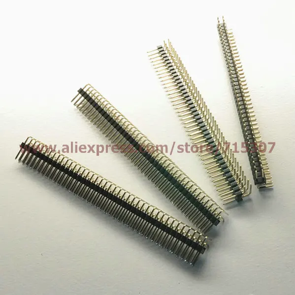 PHISCALE 20 шт. прямоугольный 90 градусов двухрядный штырьковый разъем 2x40 контактов 2 54