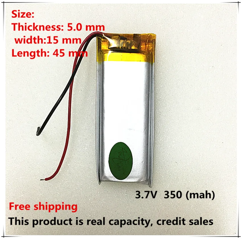 Размер 501545 3 7 V 350mah литий полимерный аккумулятор с защитной платой для MP3 MP4 GPS