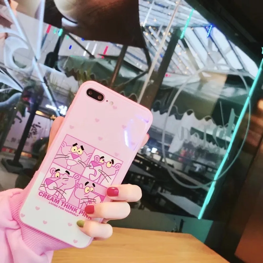 ORYKSZ для iphone x случае роскоши мультфильм Пантера рисунком Телефон чехол 7 8 6 S Plus