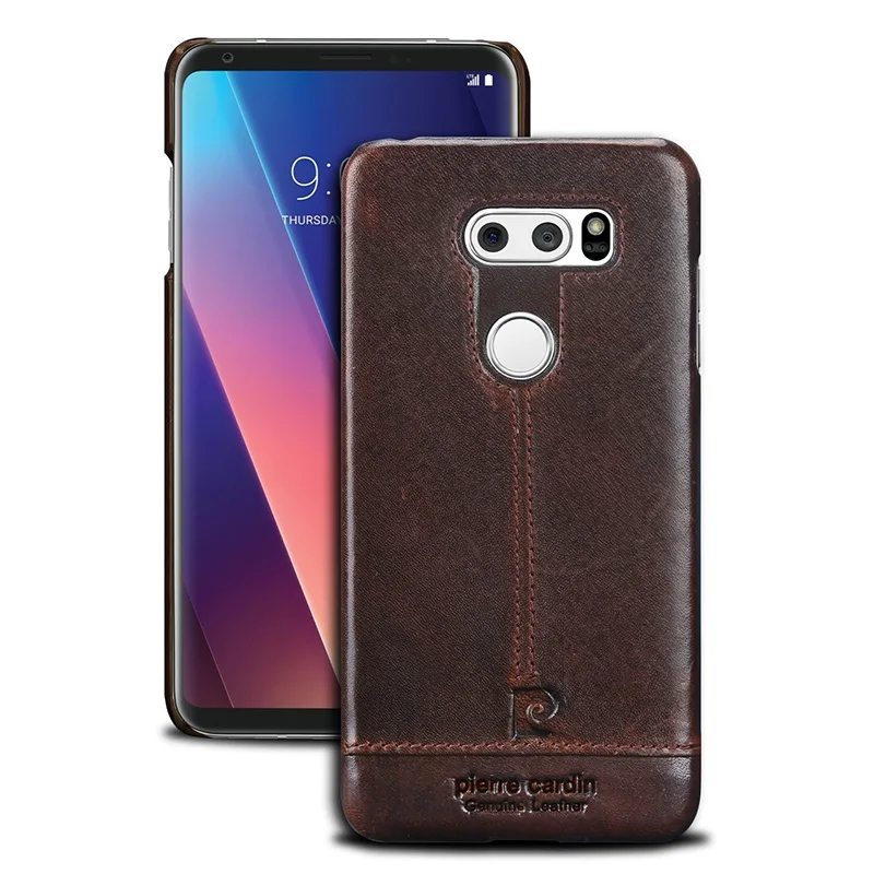 Pierre Cardin чехол для LG V30 Роскошные натуральная кожа Фирменное чехол для телефона чехол для LG V30 ультра тонкий твердый переплет крышка Сумки