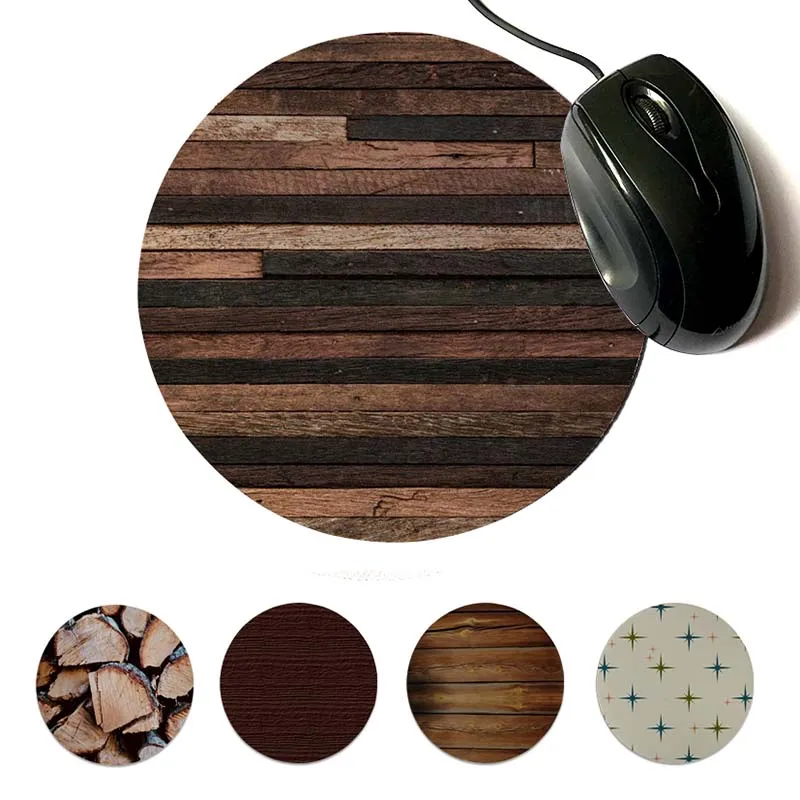 

MaiYaCa Vintage Wood Plank Customized laptop Gaming Lockedge mouse pad round mouse pad 20x20 cm