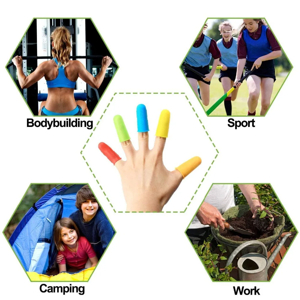 5pcs Anti-scald cut silicone finger sleeve high temperature resistant non-slip protection | Дом и сад