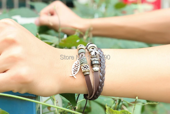 Горячая распродажа женщины старинные ювелирные изделия из бисера кожаный