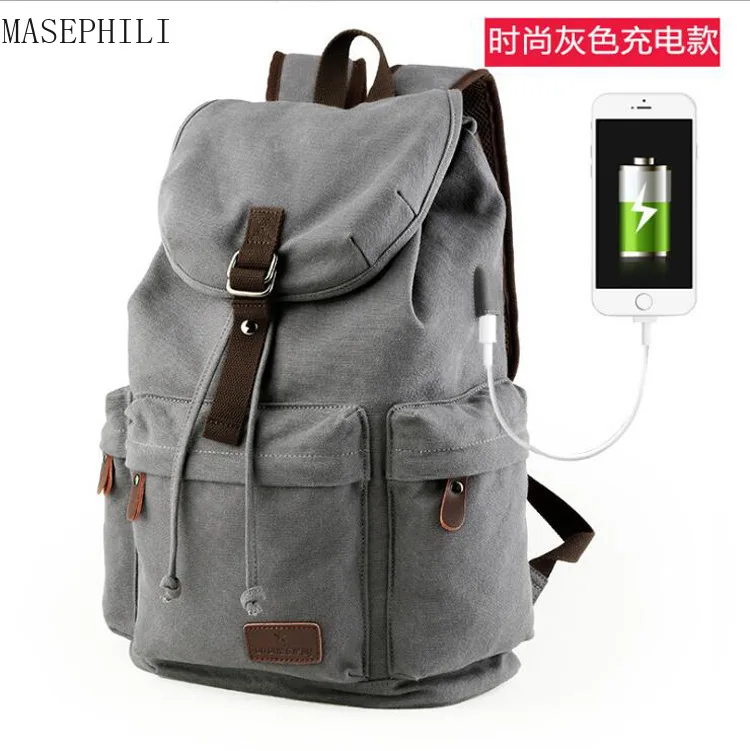 Водонепроницаемый USB холст спорт на открытом воздухе женский рюкзак для девочек