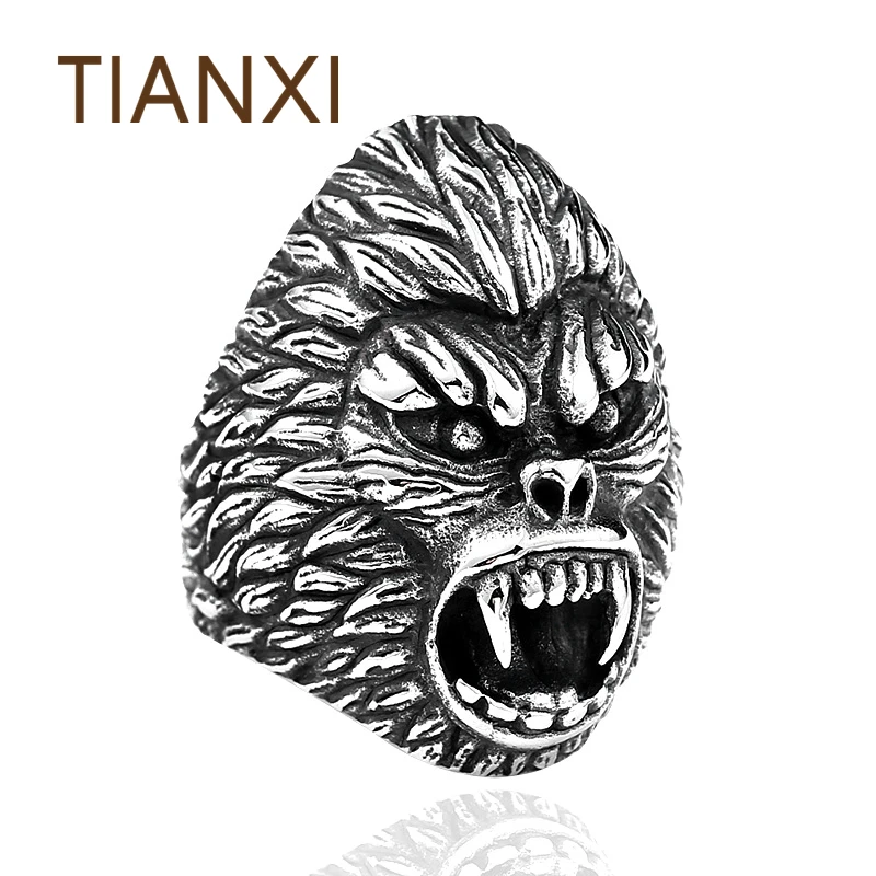 TIANXI 2018 Прохладный Череп Модные украшения Новый Дизайн Король обезьян Титан Сталь