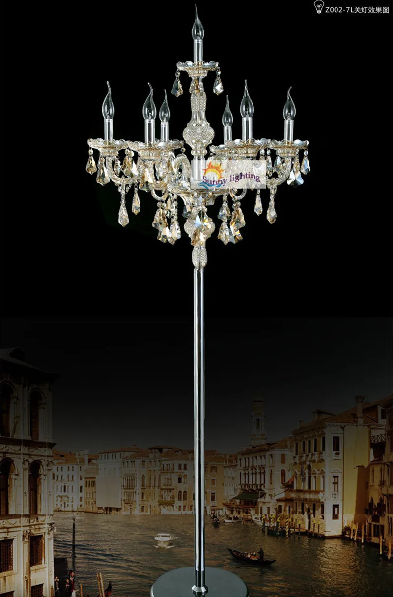 Современный Свадебный напольный светильник для чтения Большой Хрустальный