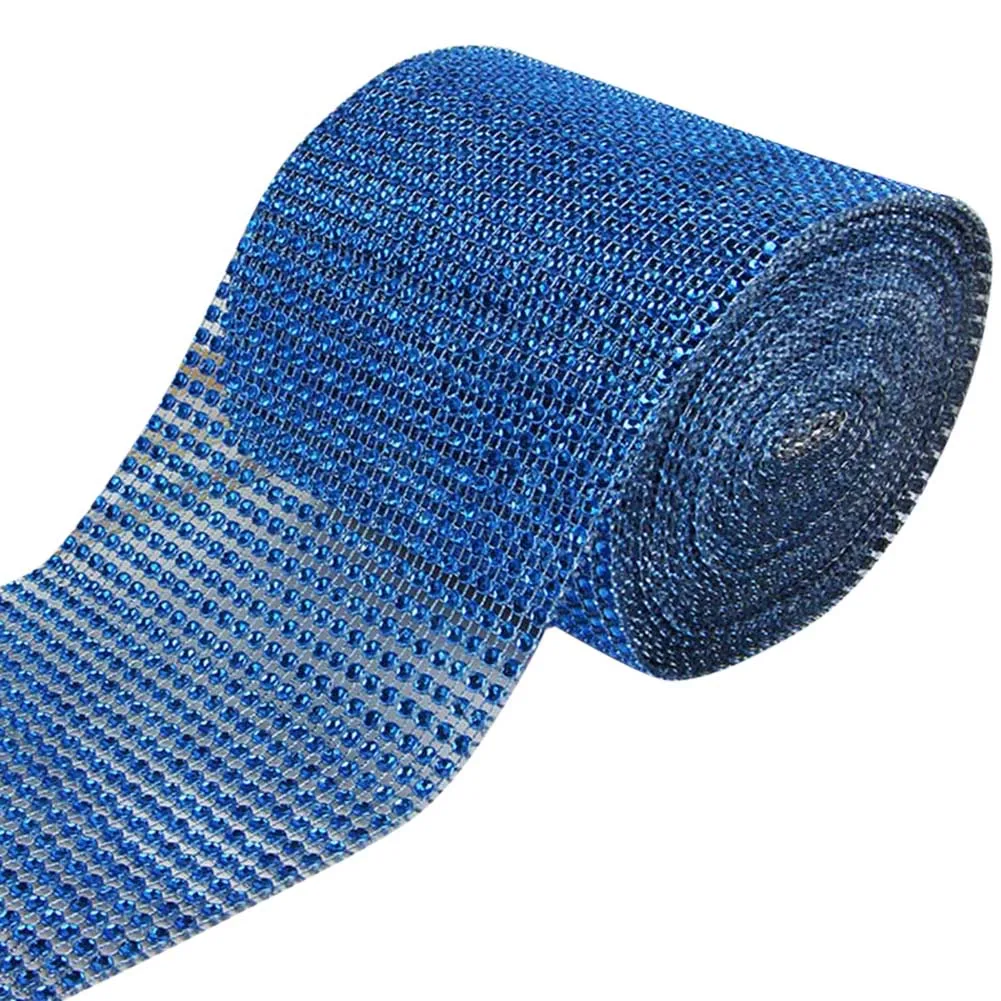 Blue Новая мода, стразы в сетку с кристаллами и бриллиантами, лента для букетов, подсвечник, вазы, Свадебная вечеринка, украшение для дома, XSD - Цвет: Blue