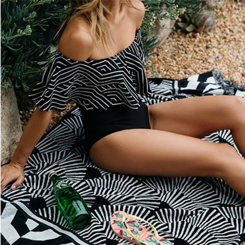 Купальный костюм новинка 2017 купальник с открытыми плечами Цельный женский