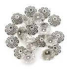 Пустотелая шапочка для бусин в античном стиле, серебряная фурнитура с отверстиями для цветов, 18 х8 мм, 20 шт.лот, фурнитура для ювелирных изделий ручной работы, аксессуары сделай сам