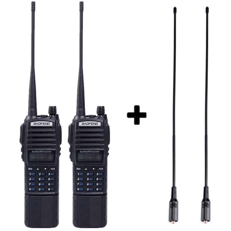 Add a long antenna Baofeng UV-82 рация 3800 мАч батарея двухдиапазонный UV82 Pofung двухстороннее радио портативный fm-передатчик - Цвет: Add a long antenna