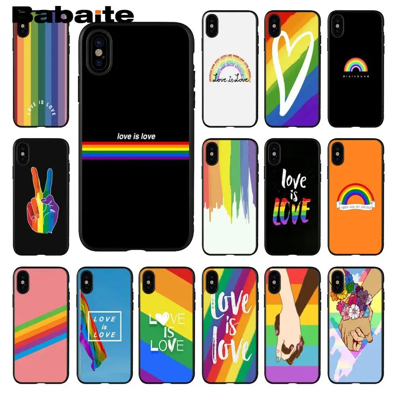 Babaite геи лесбиянки Радужный Флаг ЛГБТ DIY Роскошный чехол для Apple iPhone 8 7 6 6S Plus X XS