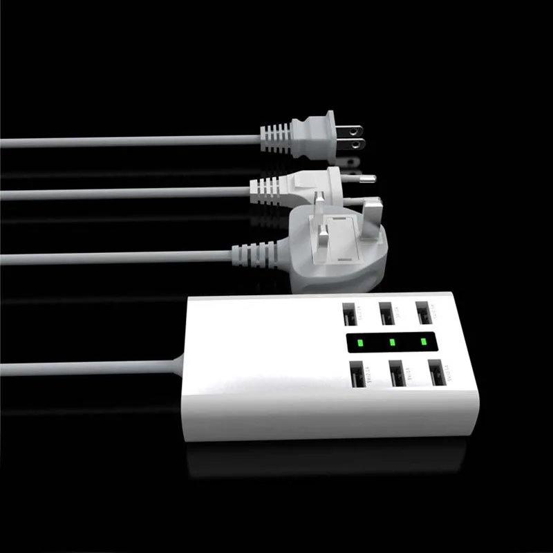 6 портов Мульти USB зарядное устройство концентратор дисплей док станция для