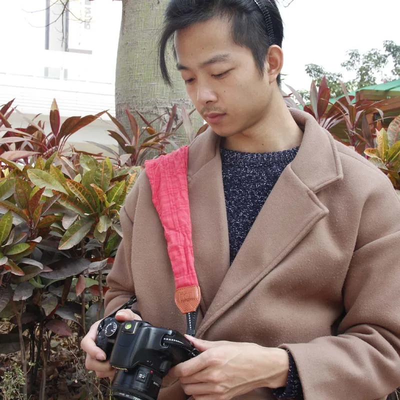 Наплечная Сумка на шею для камеры DSLR чехол с красным шарфом ремне женщин Gopro Sony Fuji