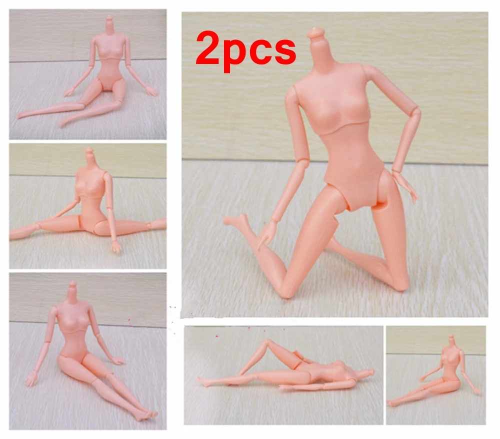 

2pcs/lot Birthday Gift DIY Kids Toy 12 Joints Doll Naked Body For 11.5" BJD Dollhouse For 1/6 BJD Doll Without Head