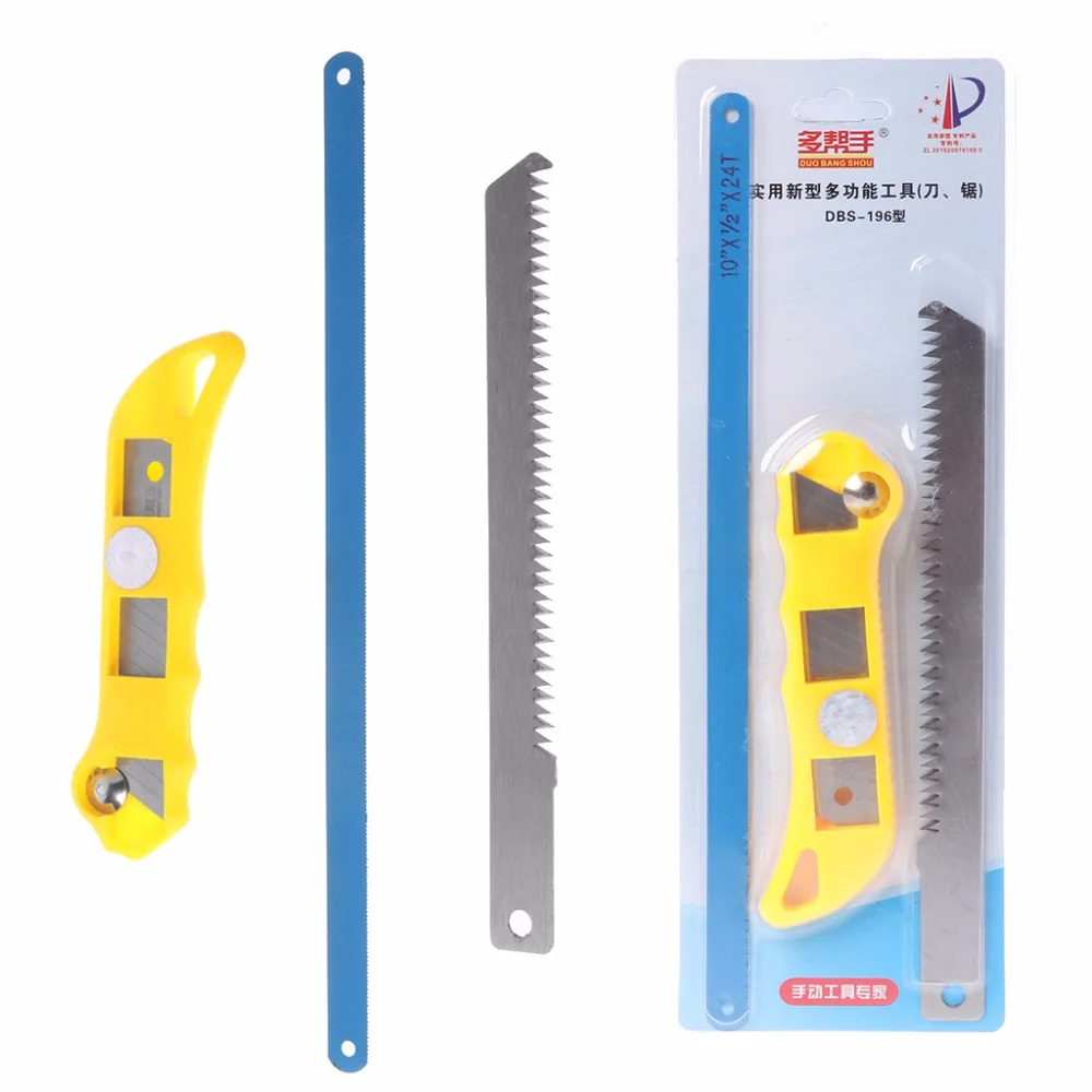 OOTDTY 10&quot 3 In 1 Mini Saw Easy Release Aluminum Hacksaw Fine-toothed with Rubber Handle Hand Tool | Инструменты