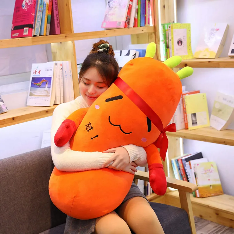 65-95CM Cartoon Sports Boxing Carrot Plush Toy Cute Simulation Vegetable Pillow Dolls Stuffed Soft Toys For Children Gift | Игрушки и