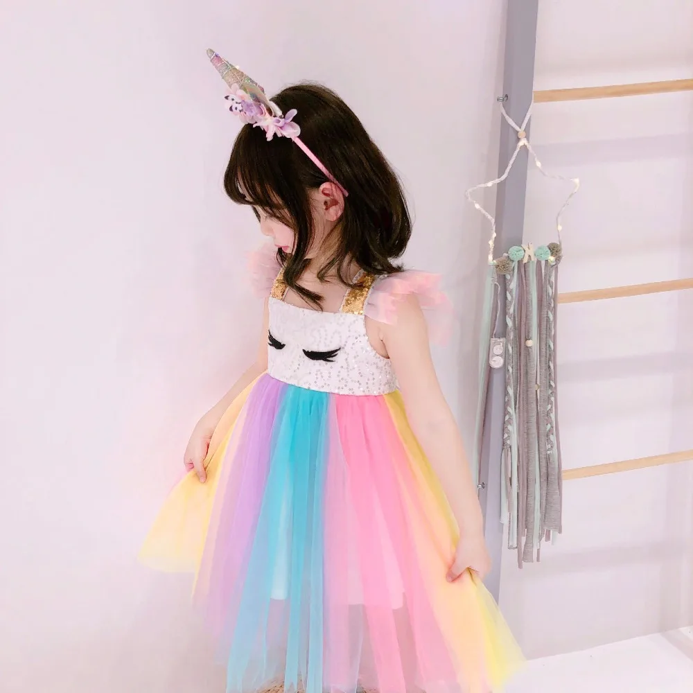 Toddler Girls Dress Teen One-piece Summer Dresses Kids Girl Cute Clothes 3 7 8 years Birthday Princess Party Clothing Costume | Детская