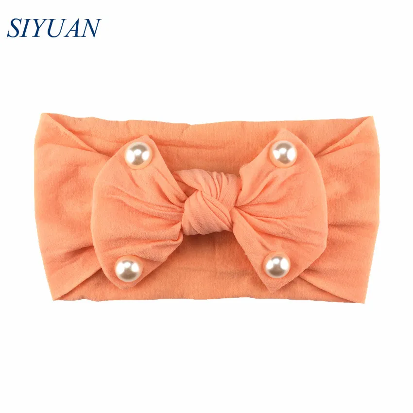 1 шт./лот Широкий Мягкий Нейлоновый тюрбан с жемчугом и бусинами для ушей 20 летних