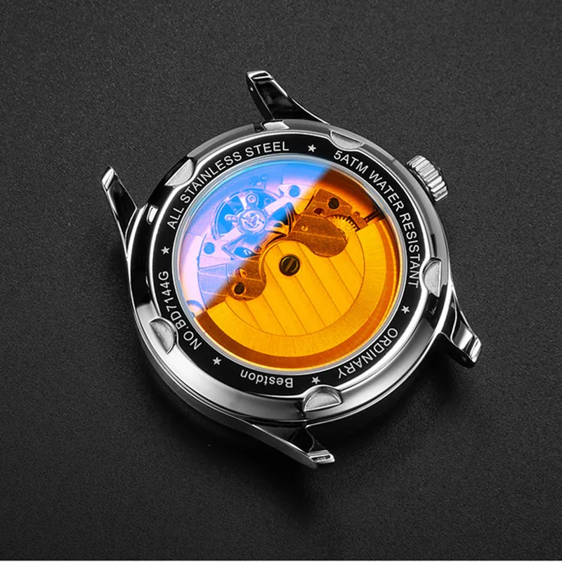 Bestdon Relogio Masculino Топ бренд 50 м водонепроницаемые мужские часы с каркасом турбийоном автоматические механические часы мужские часы