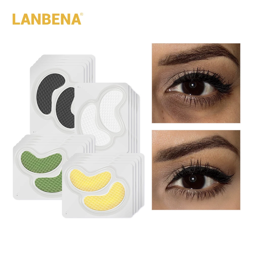 

LANBENA 24K Золотая маска для глаз, Коллагеновые патчи для глаз для сна, блестящая маска для глаз против старения и морщин, укрепляющий уход за ко...