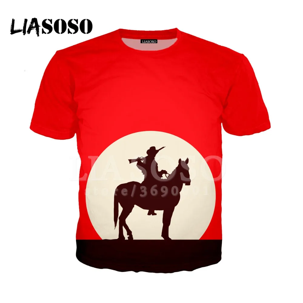 LIASOSO 2018 3D принтом женская и мужская сумасшедшая лошадь животных PatternTshirt летняя