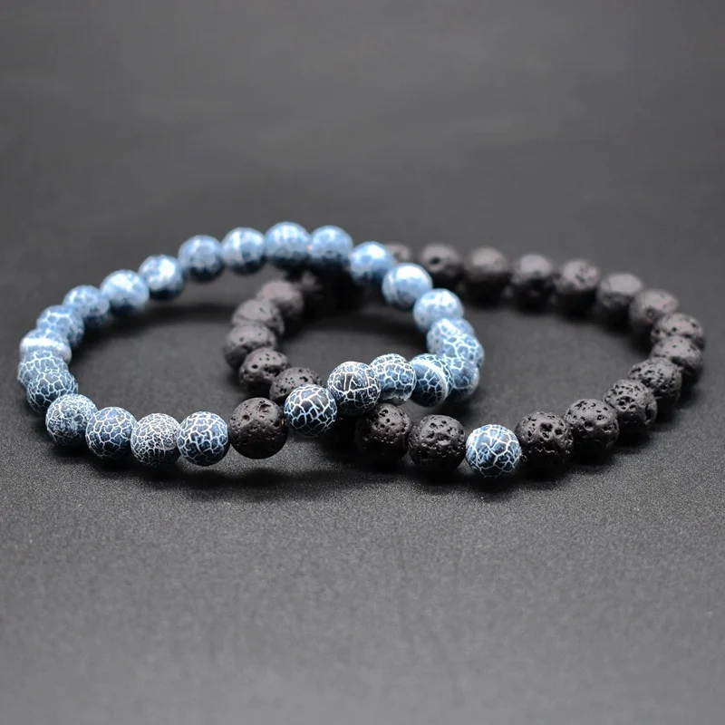 Ювелирные изделия для пар 2 шт./компл. классический браслет мужчин с бусинами