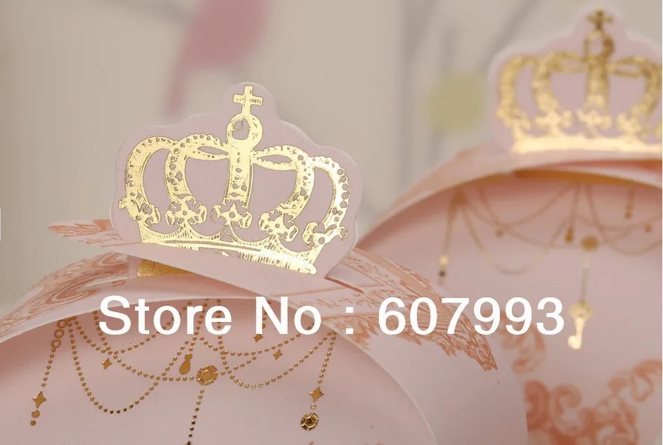 Подарочная коробка с короной для свадебной вечеринки Бронзирующая помолвки