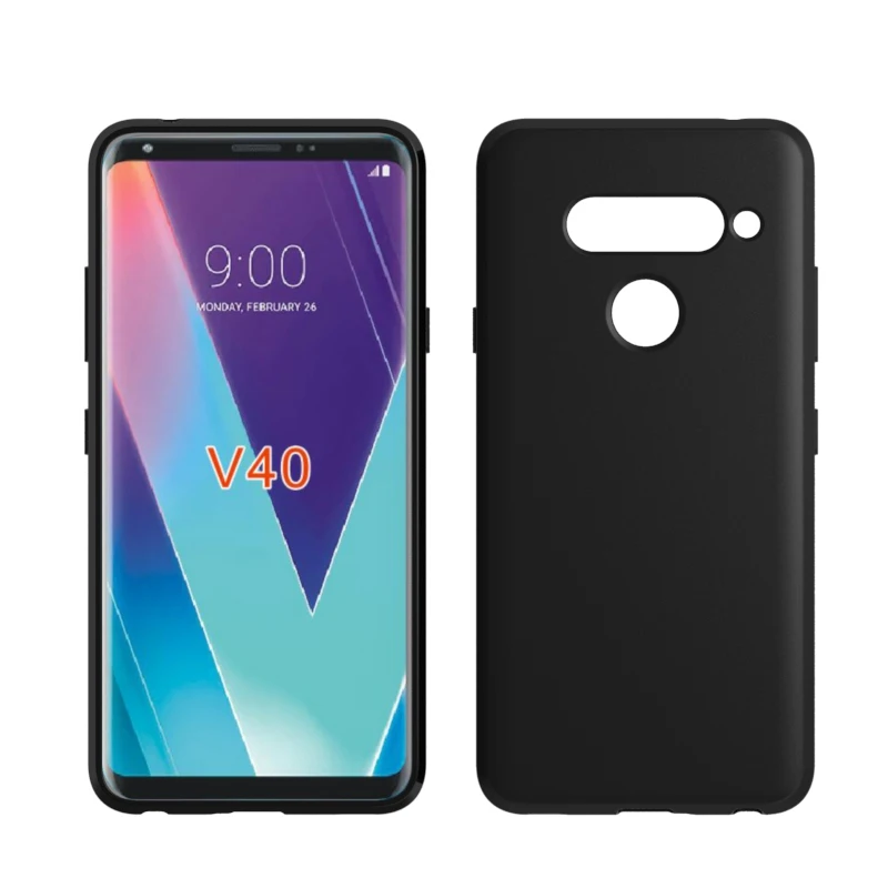 

10PCS/LOT.black matte Skid-proof Soft TPU Transparent Silicone Clear Case Cover for LG V40 ThinQ/LG V40