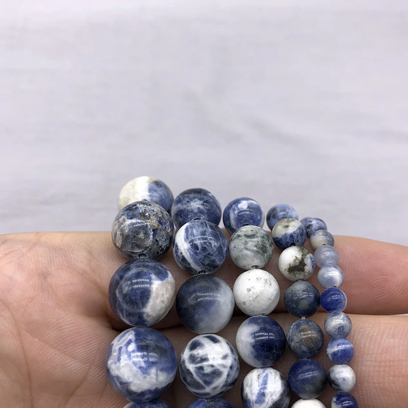 New Arrival Blue Sodalite Gem Beads 15&quot Strand 4 6 8 10 12mm Pick Size For Jewelry Making | Украшения и аксессуары