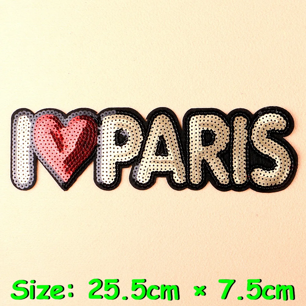 1 шт. фирменные нашивки с блестками блестящая наклейка надписью I Love Paris