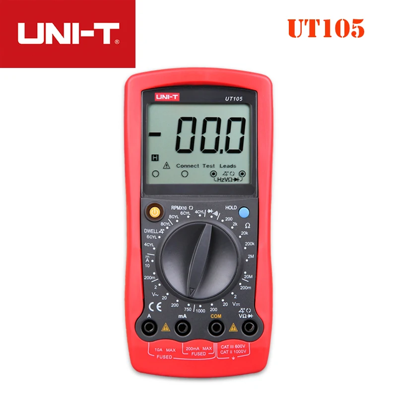 UNI T UT105/UT107 Авто мультиметры ручной диапазон вход защита AC DC диод Тест Амперметр