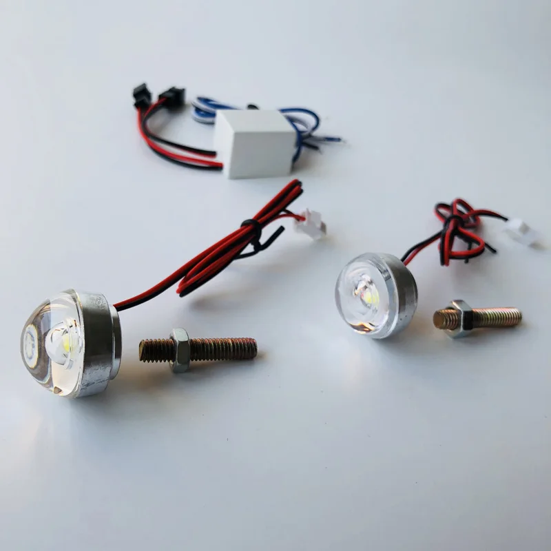 12v Мини орлиные глаз Led мотоцикла дальнего света вспышки светильник DRL Дневной Бег