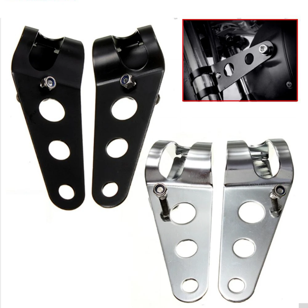 

Universal 28mm-43mm Black Motorcycle Headlight Mount Brackets Fork Ear Chopper Headlamp Holder Adjust Motor Fork Mount