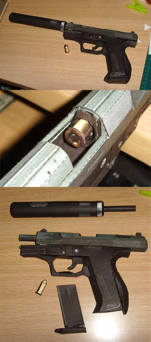 1:1 007 использование P99 пистолет Бумажная модель оружие пистолет 3D ручной работы рисунки Военная бумага головоломки игрушка