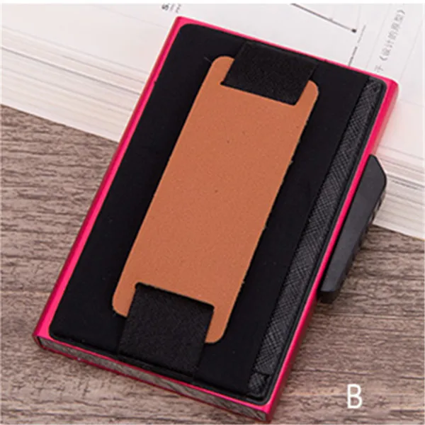 BISIGORO металлический корпус для карт мода RFID Блокировка держатель для карт Простой Высококачественный кошелек Повседневный многофункциональный кошелек для монет - Цвет: X-32C-B Red