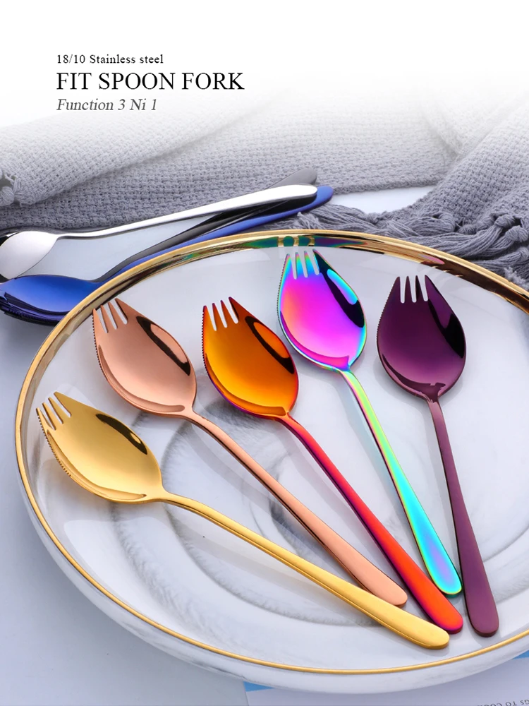 Новинка 3 в 1 Spork Fit Ложка Вилка многофункциональная посуда для путешествий на открытом воздухе Кемпинг Туризм столовые приборы посуда тройной гаджет для пикника