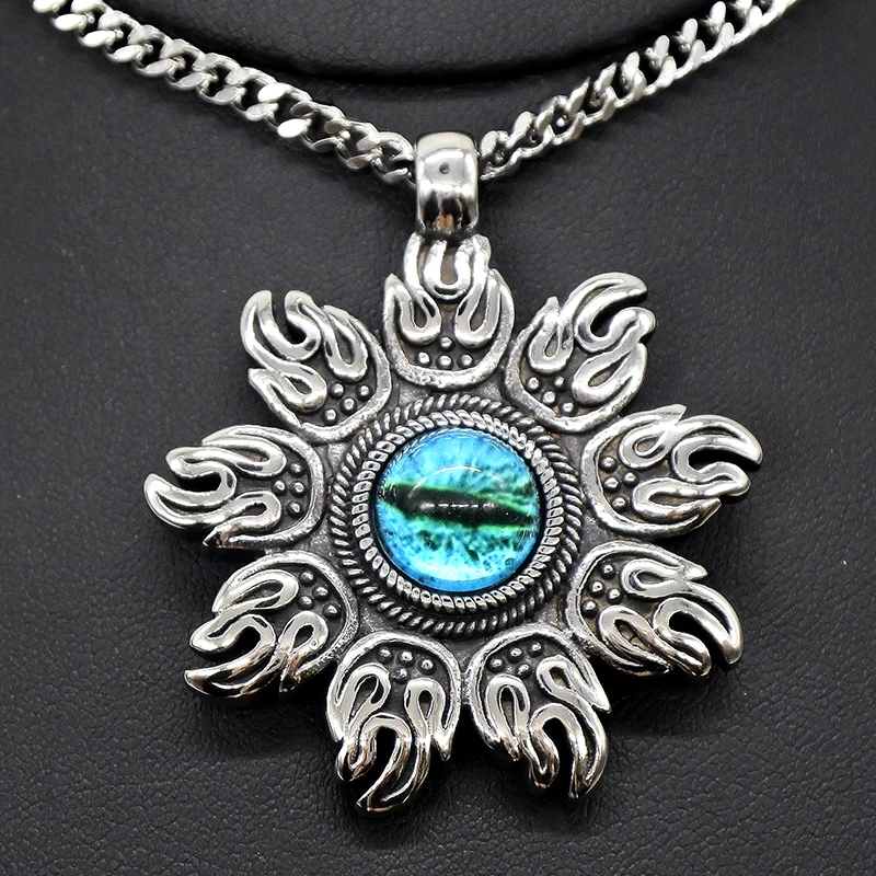 AMUMIU смешанный стеклянный кабошон с узором в виде Глаз Дракона подвеска