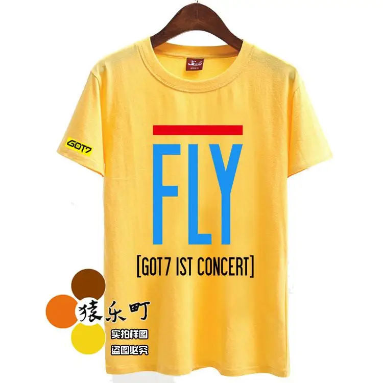 Модная летняя футболка kpop got7 с коротким рукавом и круглым вырезом|loose t-shirt|fashion