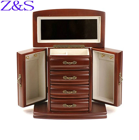 Mother's day gift luxurious wooden jewelry box earrings bracelet casket box  jewelry display organizer  gift box