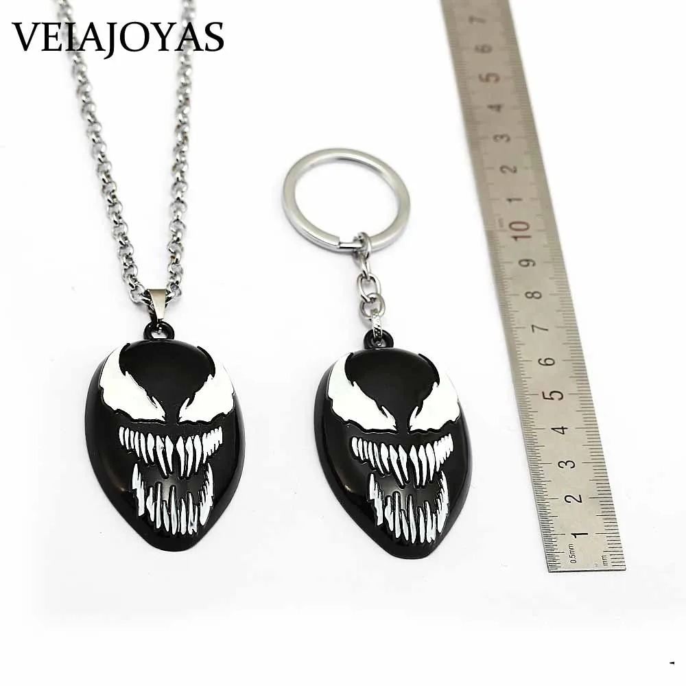 Фильм Темно человек паук Venom кулон колье Черная маска сплав брелок chaveiro llaveros