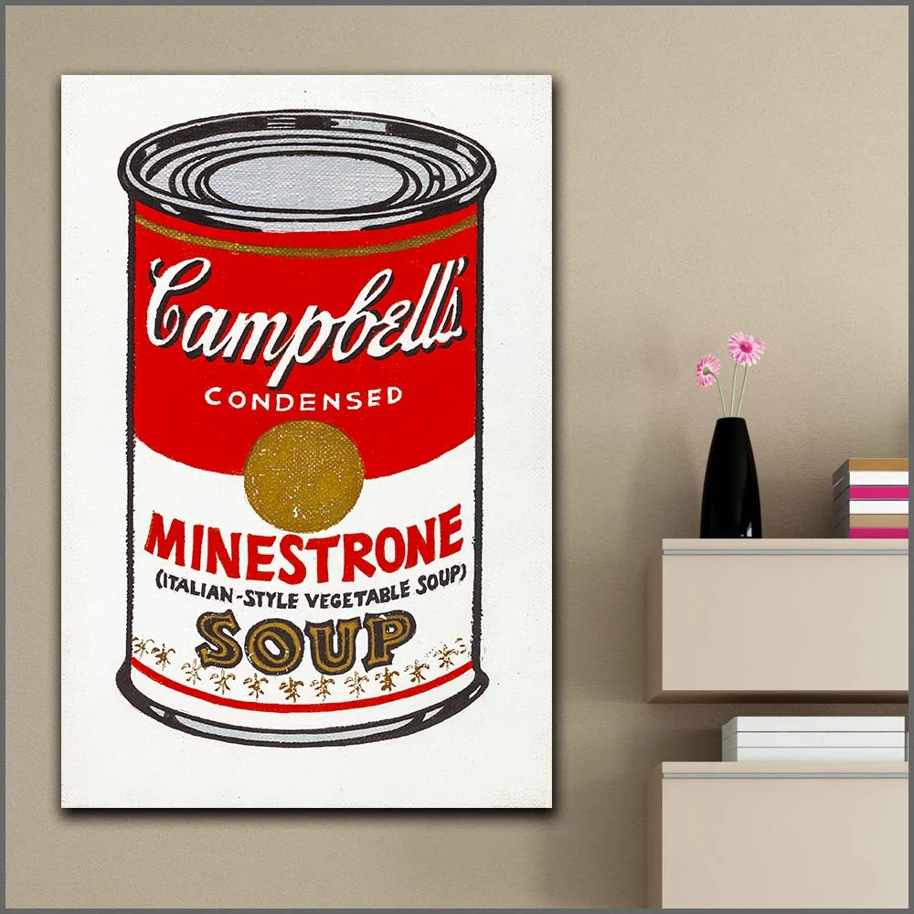 Принт Andy Warhol Little Campbell's Soup Can (Minestrone) 1962 домашний декор Современная парусиновая