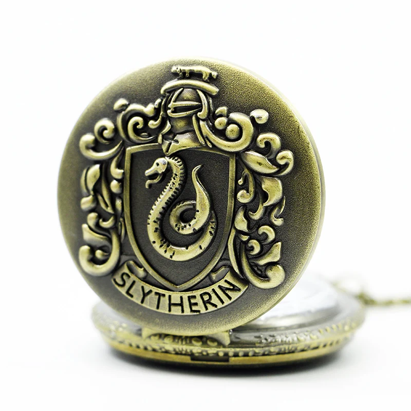 Ретро Винтаж бронзовая змея кварцевые карманные часы Аналоговые в виде кулона