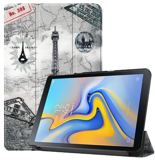 Прозрачный Печатные флип чехол Кожаный чехол для Samsung Galaxy Tab расширенный 2 10," SM-T583 ультра тонкий задняя стенд Капа Fundas+ стилус - Цвет: Прозрачный